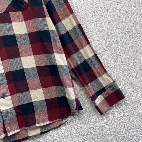 Lindbergh Shirt Mens L Red Flannel Plaid Long Sleeve Western Outdoors Button Up - Picture 3 of 12